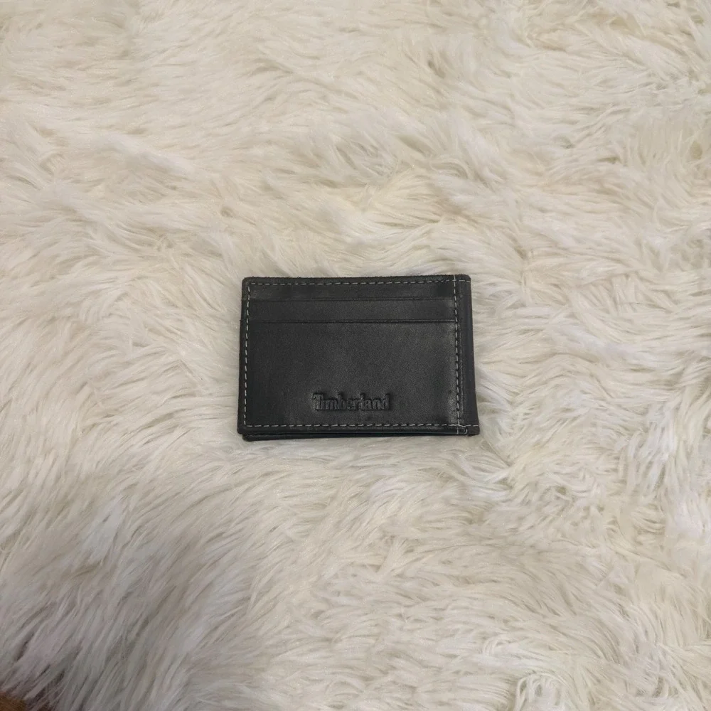 Mens Timberland Dark Brown Leather Bifold Wallet Money Clip One Size Vibe